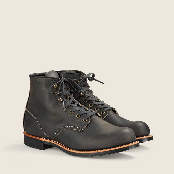 Red Wing Heritage Boots Blacksmith - 6-inch Rough & Tough Leather - Dark Grey - Mens GDE730496